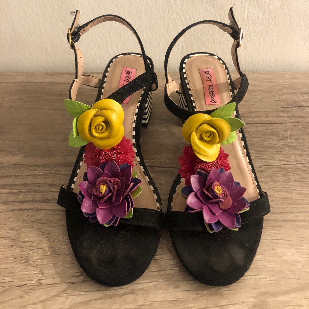 Women’s stack heel sandals.